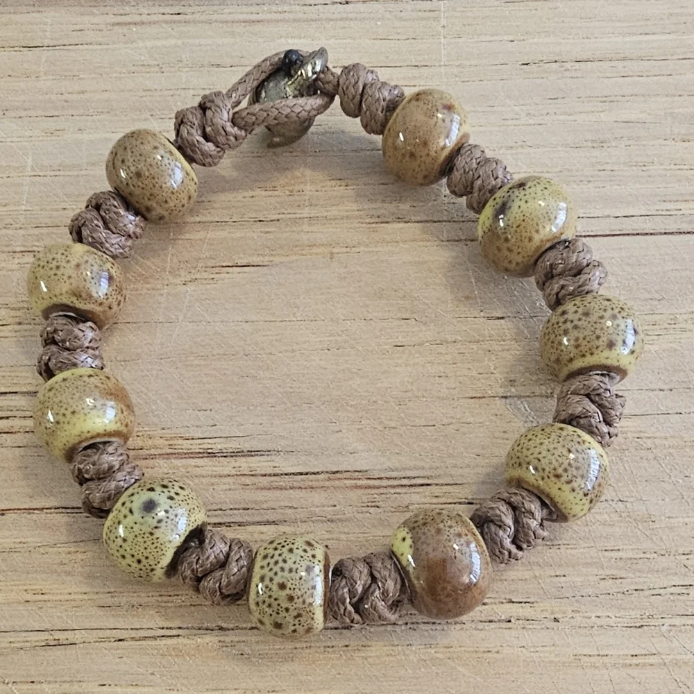 Rare & Hand Crafted Agatized Coral Bracelet.